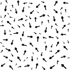 Fototapeta na wymiar Vector background of a large number of two-sided arrows randomly located on a light background