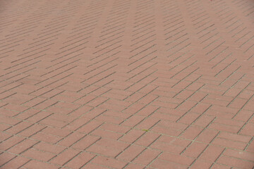 Modern cobblestone pavement close up.