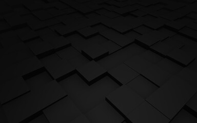 3d cube clean background in black