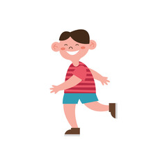 little boy running