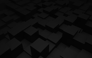 3d cube clean background in black