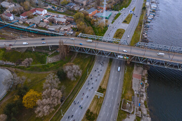 A column of bikers drove through the city and opened the motorcycle season. Drone photos