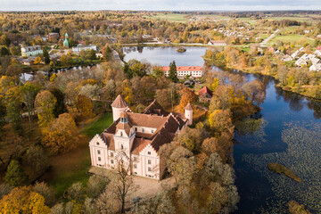 Edole medieval castle in sunny autumn day, Latvia.