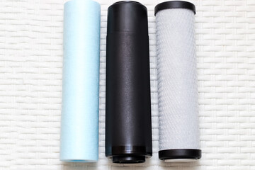 Replaceable carbon filters. Reverse Osmosis Water Filtration Filters.