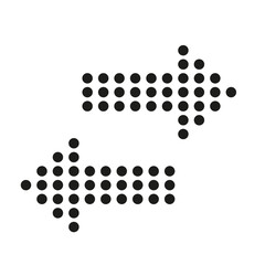 Simple dotted arrows isolated on white background.