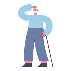 grandfather with cane