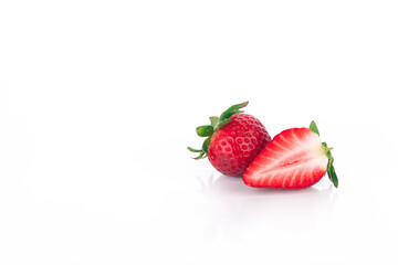 strawberries on white background
