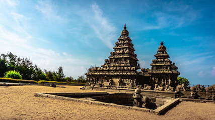 Shore temple built by Pallavas is UNESCO`s World Heritage Site located at Mamallapuram or...