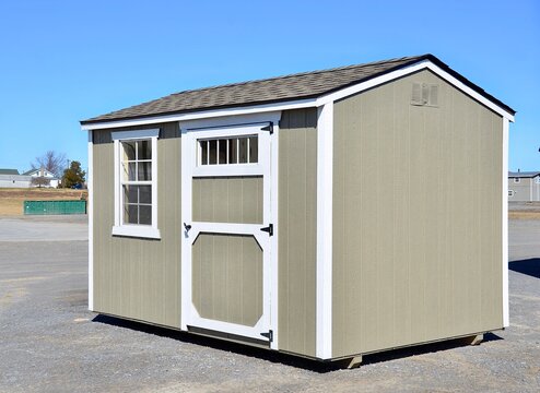 Outdoor Storage Shed. Wooden Shed With Window