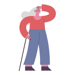 grandmother with cane