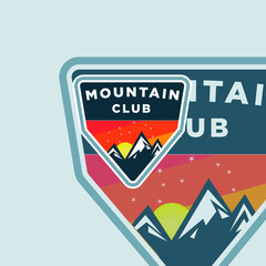 Set of logo, badges, banners, emblem for mountain, hiking, camping, expedition and outdoor adventure. Exploring nature