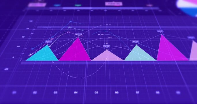 3D Animation Of Business Graphs And Charts. Stock Market And Economy Related 4K Concept.