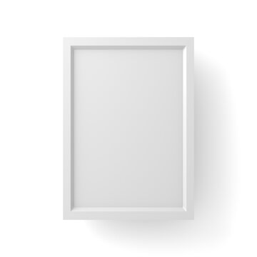 Blank white frame realistic icon 3d illustration.