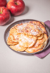 homemade pancakes with raisins and apples