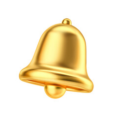 Golden bell isolated on white background. Clipping path included