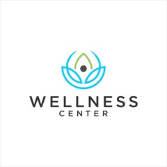 yoga wellness center logo for health design vector