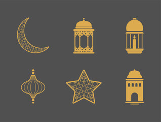 six eid mubarak icons