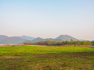 beautiful landscape mountain lake. Ratchaburi, Thailand.