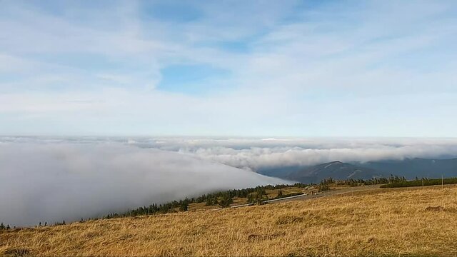 Autumn time lapse from Praděd. Mountain is called as "moravian glacier". 3th hightest peak in Czech Republic. 