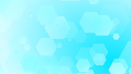 Abstract hexagon geometric white blue pattern technology medical and science background.