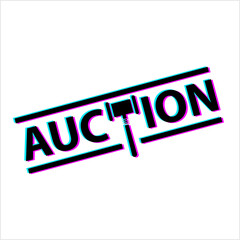 Auction Stamp Glitch Icon, Auction Text Rubber Stamp, Judge Gavel