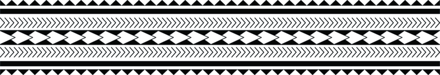 Maori Polynesian tattoo bracelet. Tribal sleeve seamless pattern vector. - obrazy, fototapety, plakaty
