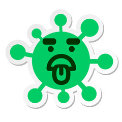 disgusted face with big eyebrows icon