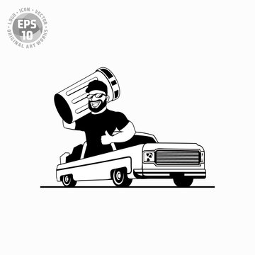 simple Junk removal mascot logo vector