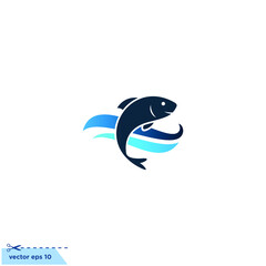 fish icon logo template