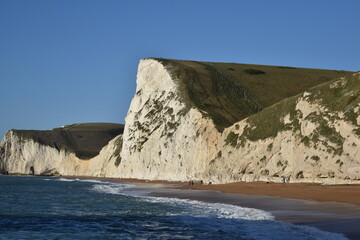 White cliffs of Dorset at the Durdle Door coastline, UK