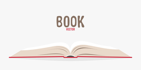 Covered opened book isolated. illustration