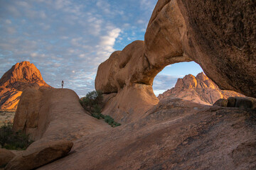 Mount Spitzkoppe, formed when part of a giant volcano collapsed, resulting in many interesting and bizarre rock formations