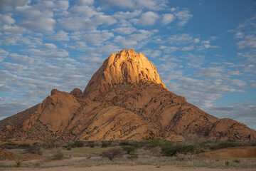 Mount Spitzkoppe, formed when part of a giant volcano collapsed, resulting in many interesting and bizarre rock formations