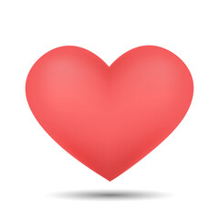 Symbolic red heart on a white background. Vector isolated illustration
