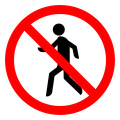 no entry sign, No access for pedestrians prohibition sign. Vector ESP10
