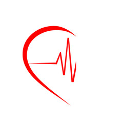 Cardiology doctor pharmacy medical heart beat graph and analysis breathing health care protection pulse ekg therapy vector illustration logo design.