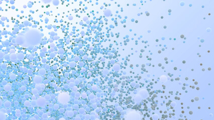 Blue light space with tiny soft spheres digital background