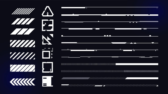 Set of Sci Fi Modern User Interface Elements. Futuristic Abstract HUD. Good for game UI. Vector Illustration EPS10