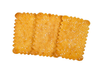 butter cracker with sesame and sugar isolated on white background.with clipping path.