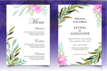 Botanical Watercolor Wedding Theme Set