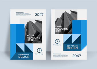 Modern blue corporate identity cover business vector design, Flyer brochure advertising abstract background, Leaflet Modern poster magazine layout template, Annual report for presentation.