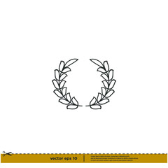 laurel wreath icon vector illustration logo template