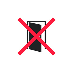 forbidden door icon vector sign