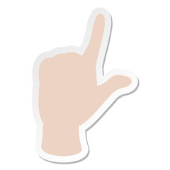 pointing hand sticker
