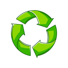 Illustration of waste recycling. Ecology icon for environment protection.