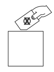 Wahl und Wahlurne icon - Vektor Illustration Piktogramm