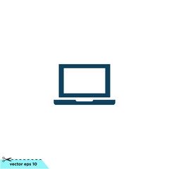 laptop icon vector logo template