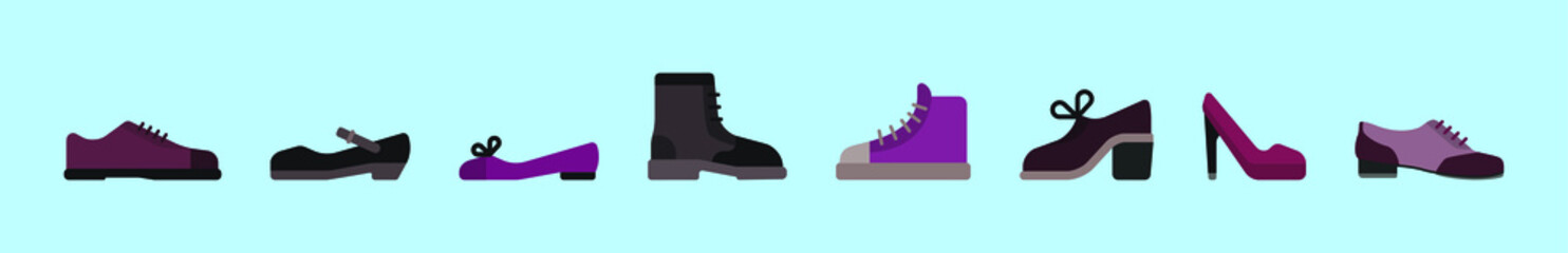 set of women shoes cartoon icon design template with various models. vector illustration isolated on blue background