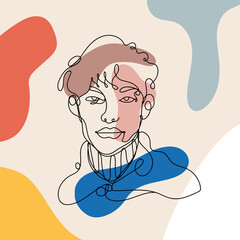 male face abstract colorful