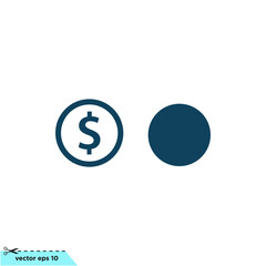 money or currency icon vector logo template